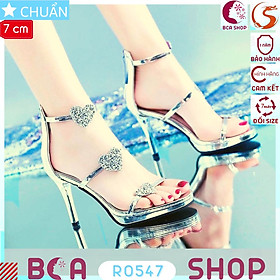 Giày cao gót hở mũi nữ 7p RO547 ROSATA tại BCASHOP gót nhọn, nhấn trái tim lấp lánh đẳng cấp, làm quà cực sang