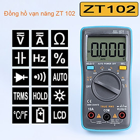 Mua Đồng hồ vạn năng điện tử ZT102 đồng hồ đa năng kỹ thuật số màn hình LCD