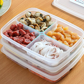 Hình ảnh Hộp đựng thực phẩm chia 4 ngăn tiện lợi 710ml nội địa Nhật Bản 