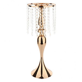 2X Candle Holder Table Centerpiece for Wedding Flower Vase Decor H 33cm Gold