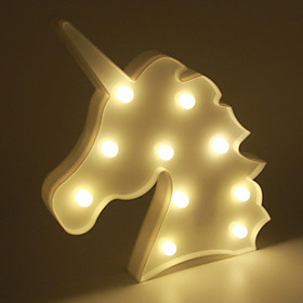 LED Unicorn Night Light 3D Marquee Decorative Lamp Kids Bedside Lamp