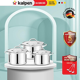 Mua Bộ Nồi INOX 304 Cao Cấp 5 Đáy Slamer Size 16-20-24 Hàng Chính Hãng KALPEN-GIA DỤNG ĐỨC Bảo Hành 2 Năm