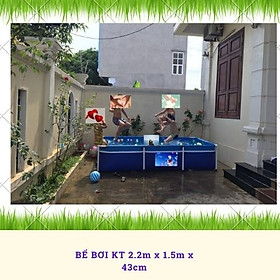 Mua Bể bơi khung kim loại KT 2.59mx 1.70mx 61cm + Tặng phao bơi ( BH 12 tháng)  bể bơi gia đình  bể bơi lắp ghép  bể bơi khung kim loại  bể bơi mini  bể tập bơi