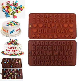 2pcs Alphabet Letter Number Silicone Fondant Mold Cake Chocolate Baking Tool