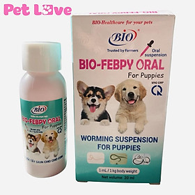 Bio Febpy Oral uống xổ giun trên chó con