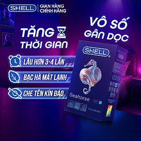Bao cao su Shell Seahorse kéo dài thời gian - Hộp 10 cái | SHELL CHÍNH HÃNG