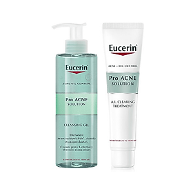 Combo Eucerin Tinh Chất Giảm Mụn ProAcne AI Treatment Và Gel Rửa Mặt Proacne Gel 200ml