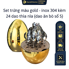 Mua Set quà tặng quả trứng đựng 24 món dao thìa muỗng nĩa DandiHome cao cấp  sang trọng
