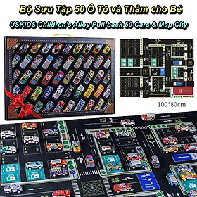 Đồ chơi mô hình 50 Ô Tô và Thảm cho Bé USKIDS Pull-back 50 Cars & Map City - Skylife