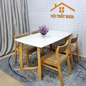 Mua Bộ bàn mặt đá 4 ghế Benla chân M (Nâu)