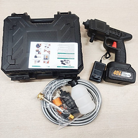 Mua Máy rửa xe dùng pin mini  Máy xịt rửa tăng áp tặng kèm Pin