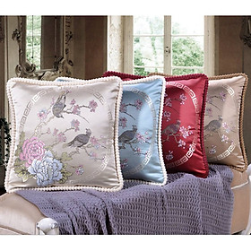 Mua Gối Tựa Lưng Sofa - Set 4 gối - Thêu Cành Đào