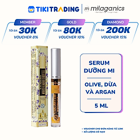 Serum dưỡng mi từ dầu nguyên chất (dừa, olive, argan) hiệu quả sau 3 tuần MILAGANICS 5ml (tuýp)