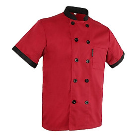 Short Mesh Sleeves Chef Jacket Coat Kitchen Bakery Uniform for Women Men