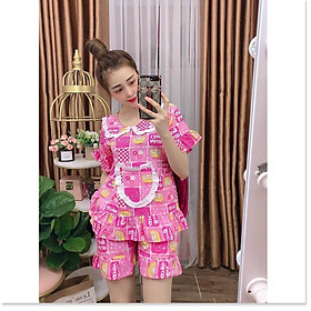 Set bộ tiểu thư mặc nhà Satin ngắn hoạ tiết đẹp , siêu xinh MẪU MỚI NHẤT HIỆN NAY