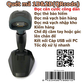 Mua Máy quét mã vạch QRcode 2D Godex SI-2500  đọc mã vạch barcode 1d và Qrcode 2D  CCCD gắn chíp  quét mã vạch bán hàng  nhập kho vận  thẻ bảo hiểm