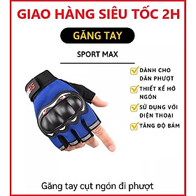  Bộ Găng Tay đi phươt, tập gym, thể thao , cá tính và mạnh mẽ đa năng Dành Cho Phượt Thủ , Gymer (Hở Ngón) - Màu Xanh Dương 