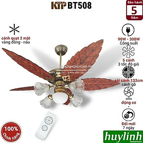 Mua Quạt trần đèn cánh gỗ hình lá Kim Thuận Phong KTP BT508 - Hàng chính hãng