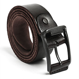 Thắt lưng nam mặt khóa da dây lưng da bò nguyên tấm cao cấp cá tính - Màu nâu coffee