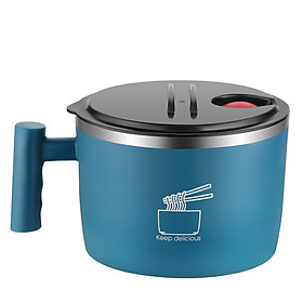 Ca MÌ Mini Cầm Tay 1,2L , Bát Nấu Mì Lõi Inox 304 Giữ Nhiệt Có Nắp Đậy Đa Năng Thiết Kế An Toàn - HÀNG LOẠI 1 - CHÍNH HÃNG MINIIN