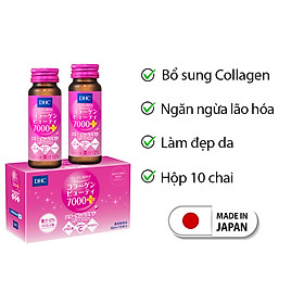 Collagen DHC Nhật Bản dạng nước Collagen Beauty 7000 Plus thực phẩm chức năng làm đẹp da, trẻ hóa da bổ sung Vitamin C giúp da căng mọng tràn sức sống Hộp 10 chai JN-DHC-CB7