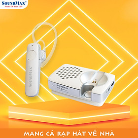 Tai nghe đàm thoại bluetooth + loa kiêm đế sạc năng lượng mặt trời SoundMax F-3 | Bluetooth Earphone + Solar Charging Dock with Speaker SoundMax F3 - Hàng Chính Hãng