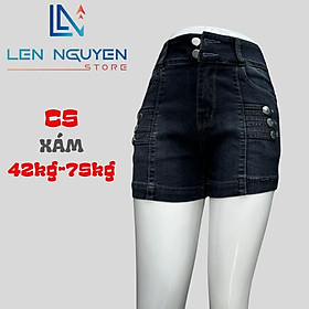 C5_Quần jean nữ, đùi, lưng cao, quần bò nữ dáng ôm, quần rin nữ có big size, cho 42kg đến 75kg,LEN NGUYEN STORE - Xám