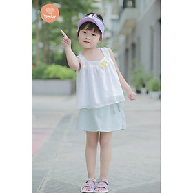 Set Bộ Áo Crotop Phối Với Quần Váy Thun Năng Động Cho Bé Từ 1-10 Tuổi