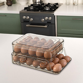 Egg Fresh Storage Box Transparent with Lid for Kitchen Egg Storage Rack