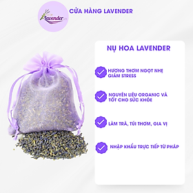 Nụ hoa oải hương Lavender khô dùng làm trà, túi thơm, khử mùi, giảm căng thẳng xả stress ( Túi 100gr )
