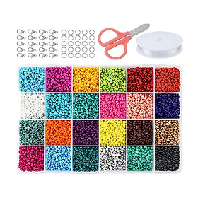 Glass Seed Beads for Jewelry Making Kit, Spacer Beads 24 Colors Small Beads, Tiny Beads Set for DIY Bracelets Necklaces Earring Making Crafts