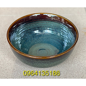 Mua Bát tô phở 18cm men lam hoả biến gốm sứ Bát Tràng