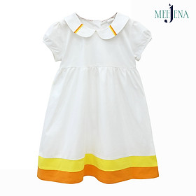 Váy Bé Gái Tay Ngắn Cổ Lá Sen Vải 100% COTTON 14-38 kg MEEJENA - 1973