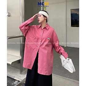 Áo sơ mi kẻ sọc MC21.STUDIOS dài tay Unisex form rộng nam nữ oversize Ulzzang Streetwear Hàn Quốc vải xịn mềm A3204