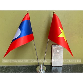 Cờ để bàn Việt Nam - Lào đế đôi inox