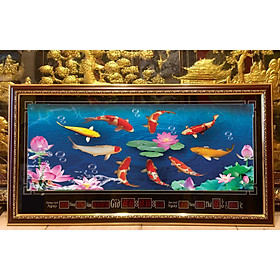 Mua Tranh đồng hồ cửu ngư quần hội - MS003