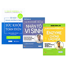 Combo 3 Cuốn Sách Dinh Dưỡng Hay: Bí Mật Dinh Dưỡng Cho Sức Khỏe Toàn Diện + Nhân Tố Vi Sinh + Enzyme Chống Lão Hóa