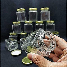 Mua Lọ Thủy Tinh Vuông 100ML (combo 16 lo) nắp thiếc vàng – Hủ Chưng Yến – Đựng Sữa Chua  mật ong