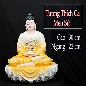 TƯỢNG PHẬT THÍCH CA ÁO VÀNG CAO CẤP - MEN SỨ