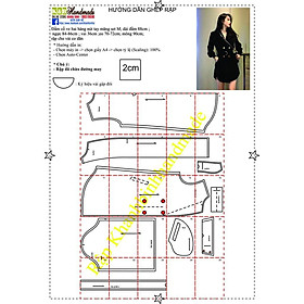 Rập giấy đầm suông giả vest mã 1220 (BẢN VẼ)
