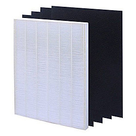 Air Filter Element Set for HEPA Air Filter Screen+ 4 Replacement Activated Carbon Filters Winix 115115 White