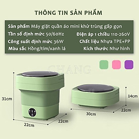 Mua Máy giặt mini gấp gọn DEKE XPB-6L giặt cực sạch tia UV diệt khuẩn kèm lồng vắt tiết kiệm điện nước diện tích - Máy giặt mini giặt đồ trắng khăn tắm đồ lót đồ của bé - Máy giặt nhỏ gọn cho sinh viên