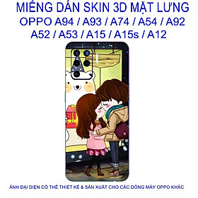 Miếng Dán Skin 3D mặt lưng dành cho OPPO A94 / A93 / A74 / A54 / A92 / A52 / A53 / A15 / A15s / A12 chống trầy xước