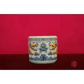 Bát Hương Men Rạn Đắp Nối Size 16cm