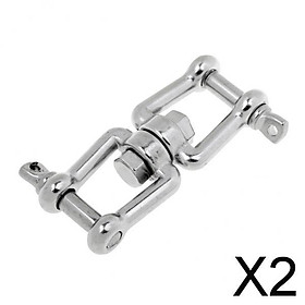 2x304 Stainless Steel Chain Anchor Swivel Jaw in Marine Quality Jaw Silver M8