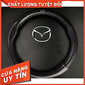 Bọc da vô lăng cacbon xe mazda 2, mazda 3, mazda 6, cx5, cx8, bt50, cx3, cx30 vân carbon cao cấp