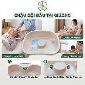 Chậu Gội Đầu Tại Giường Tại Nhà Cho Em Bé, Người Lớn Tuổi, Bệnh Nhân - Giao Màu Ngẫu Nhiên