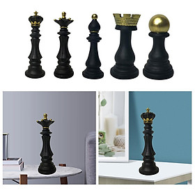 5 Pieces Nordic Chess Pieces Sculpture Ornament Figurine Desktop Decor
