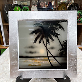 Mua Tranh sơn mài đồng quê vẽ màu đẹp Thanh Bình Lê  hàng xuất khẩu 30x30 cm