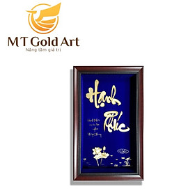 Tranh chữ Hạnh Phúc dát vàng 24k(35x55cm) MT Gold Art- Hàng chính hãng, trang trí nhà cửa, phòng làm việc, quà tặng sếp, đối tác, khách hàng, tân gia, khai trương 